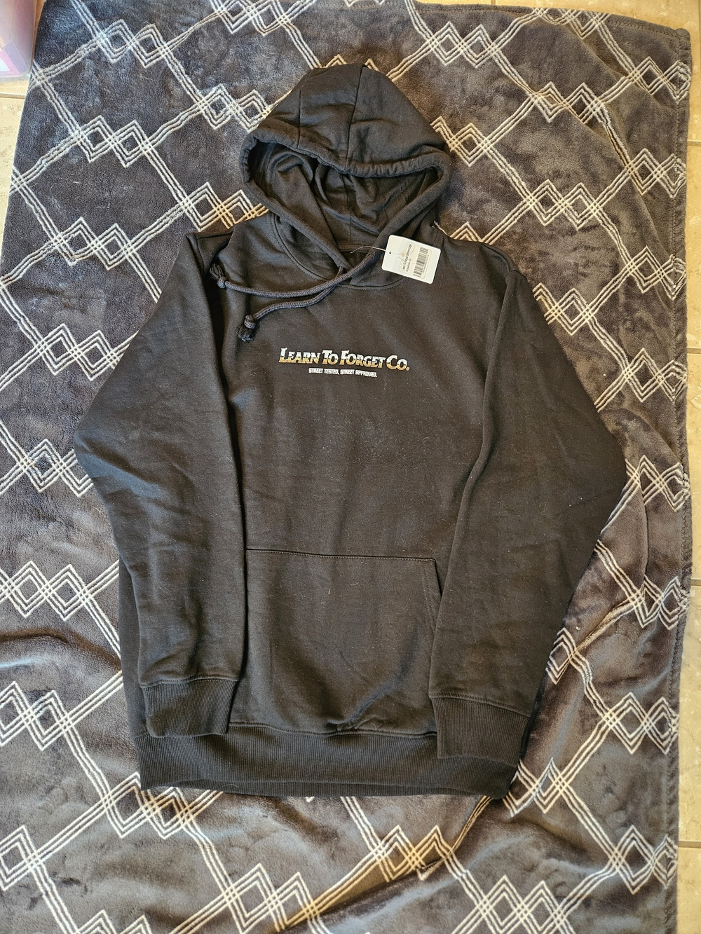 Learn To Forget Co Chrome Logo Men's Black Pullover Hoodie NWT Sz S